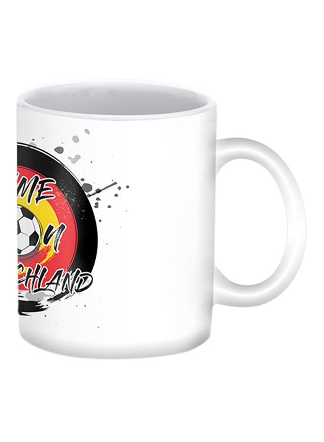 ستايلايزد كوب مصنوع من السيراميك مطبوع عليه (Deutschland (Germany أبيض/أسود/أحمر - Image 2