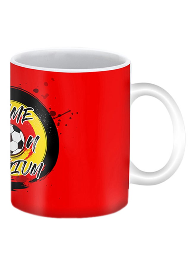 Stylizedd Belgium Printed Ceramic Mug Red/Black/Yellow - Image 2