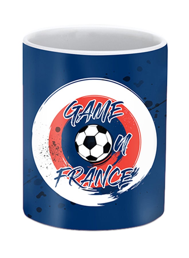 ستايلايزد مج سيراميك مطبوع عليه كلمة "France" أزرق/أبيض/أحمر - Image 1