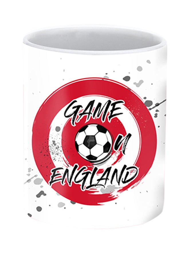 Stylizedd England Printed Ceramic Mug White/Red - Image 1