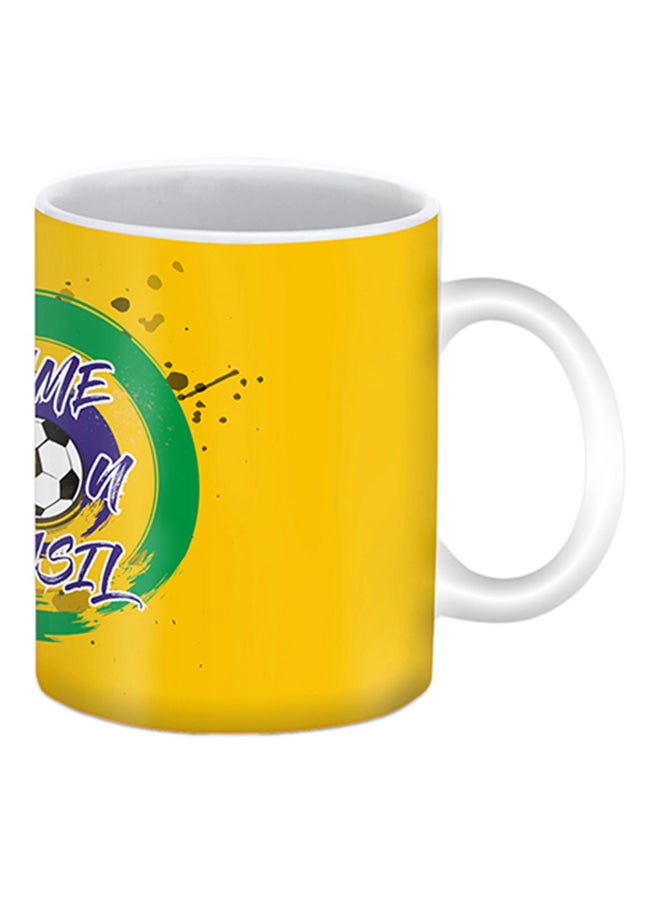 Stylizedd Brazil Printed Ceramic Mug Yellow - Image 2
