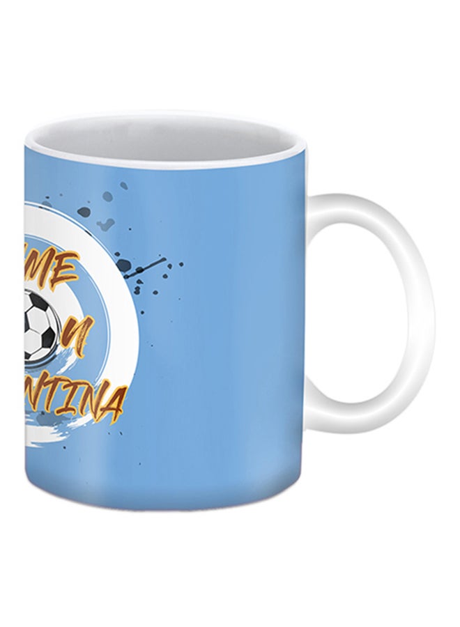 ستايلايزد مج سيراميك مطبوع عليه كلمة "Argentina" لون أزرق - Image 2