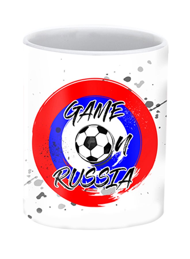 Stylizedd Russia Printed Ceramic Mug White/Red/Blue - Image 1