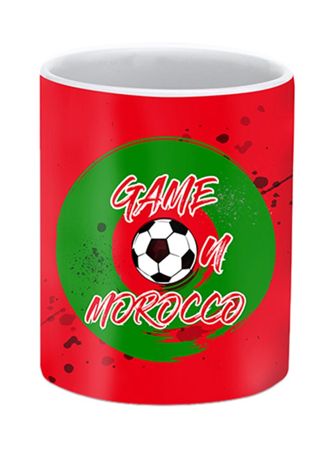 Stylizedd Morocco Printed Ceramic Mug Red/Green/White - Image 1