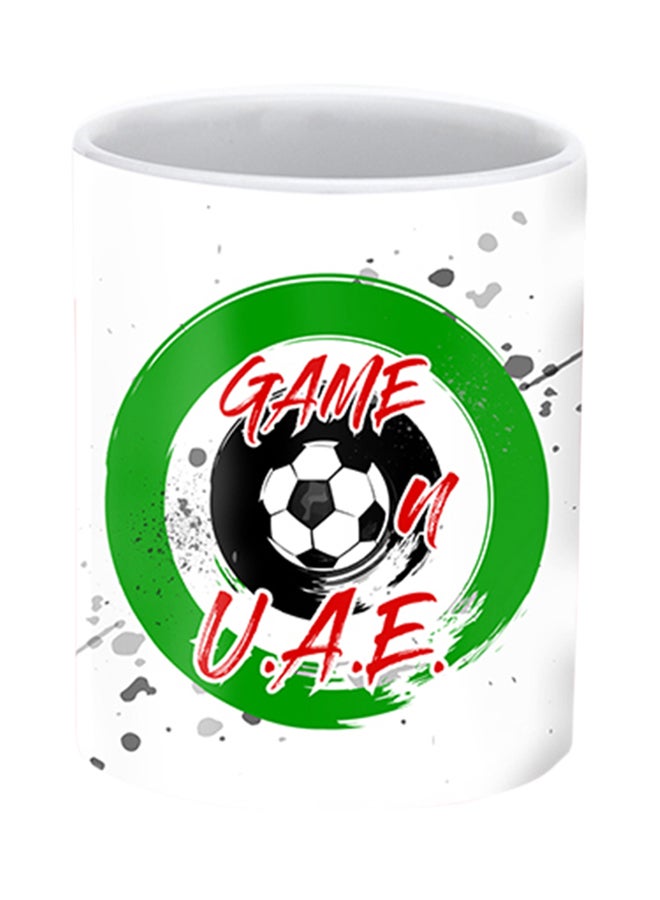 Stylizedd UAE Printed Ceramic Mug White/Green/Black - Image 1