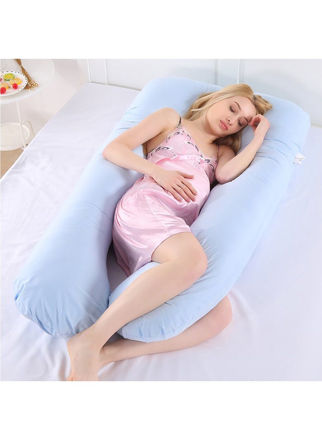 U-Shaped Maternity Pillow Cotton Sea Blue 70x130cm - Image 2