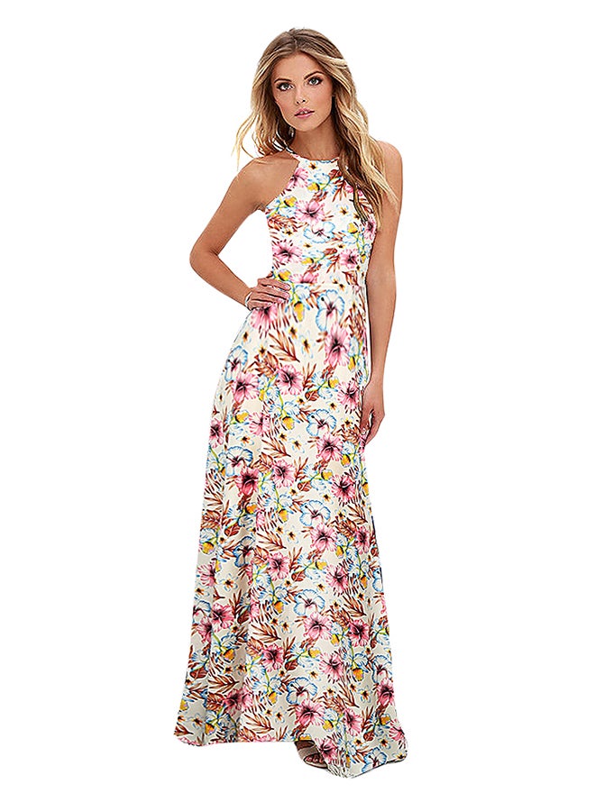 Romacci - Floral Print Sleeveless Summer Beach Holiday Long Slip Dress G2983W Multicolour - Image 1