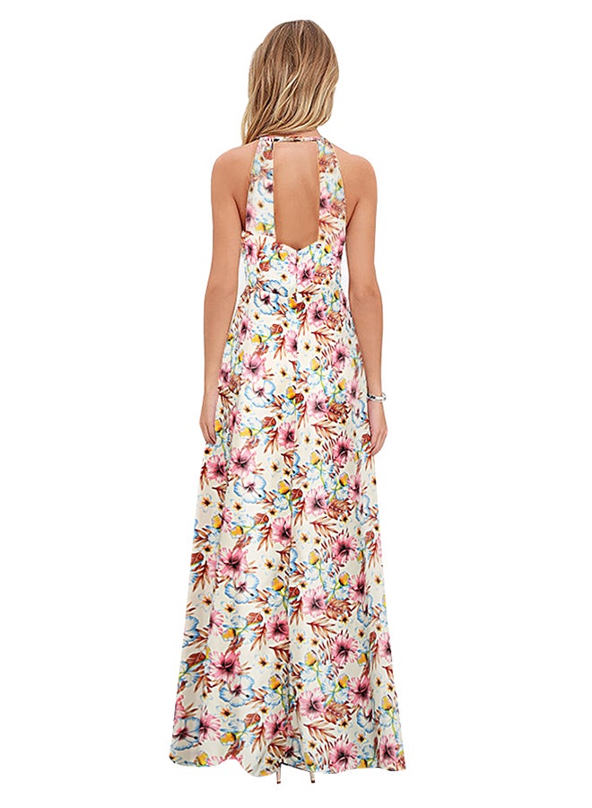 Romacci - Floral Print Sleeveless Summer Beach Holiday Long Slip Dress G2983W Multicolour - Image 1