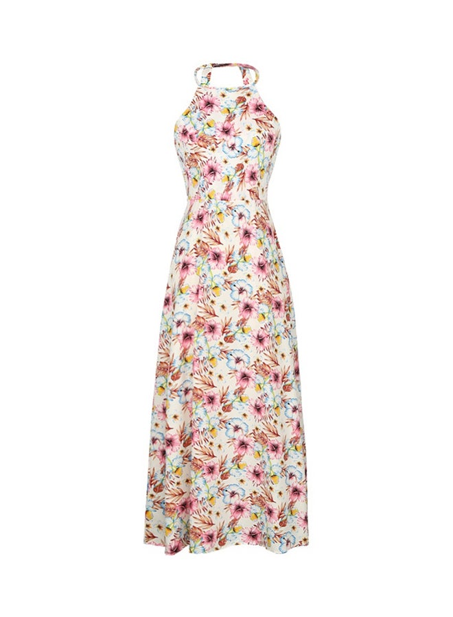 Romacci - Floral Print Sleeveless Summer Beach Holiday Long Slip Dress G2983W Multicolour - Image 1