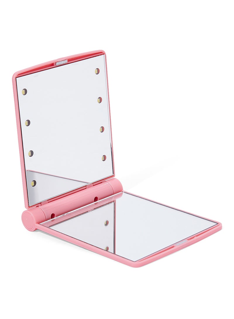 UNIVERSAL 8-LED Foldable Makeup Mirror Light Pink 110x85x11mm - Image 2