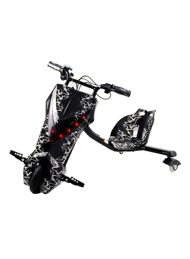 3- Wheel Electric Drifting Scooter With Led Light Comfortable Seat With Backrest Black