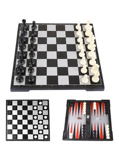 Magnetic Foldable Backgammon Checkers Chess Set