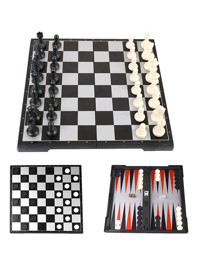 Generic - Magnetic Foldable Backgammon Checkers Chess Set - Image 1