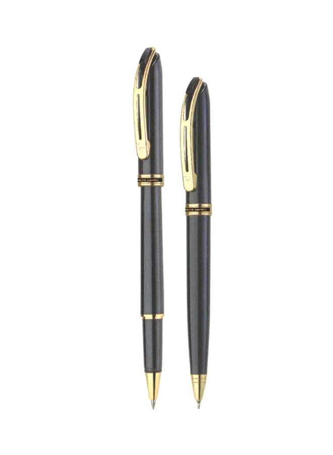 pierre cardin 2-Piece Monte Rosa Ballpoint And Rollerball Pen Set Black/Gold