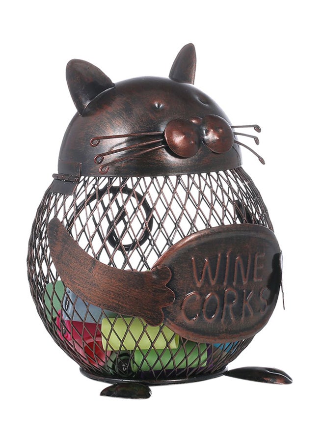 توراتس حاوية تخزين سداداتال زجاجات مُبتكرة وعملية لديكور المنزل بزخارف حديدية على شكل هرة صغيرة بني 202جرام - Image 2