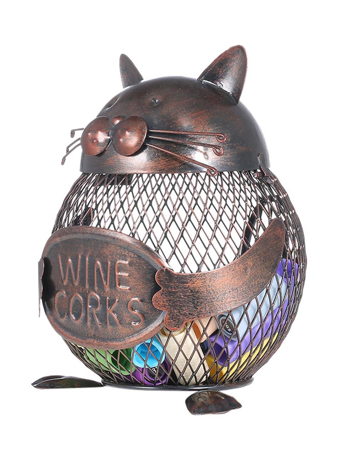 توراتس حاوية تخزين سداداتال زجاجات مُبتكرة وعملية لديكور المنزل بزخارف حديدية على شكل هرة صغيرة بني 202جرام - Image 4