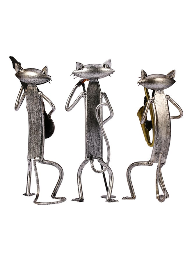 TOOARTS Metal Sculpture Of Cat Playing Guitar Silver 321grams - Image 4