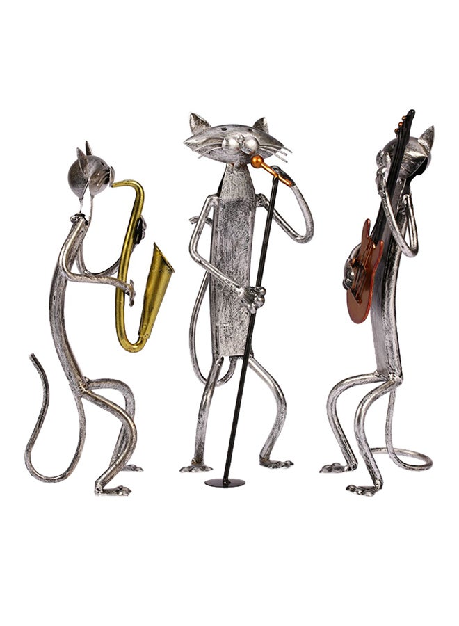 TOOARTS Metal Sculpture Of Cat Playing Guitar Silver 321grams - Image 5