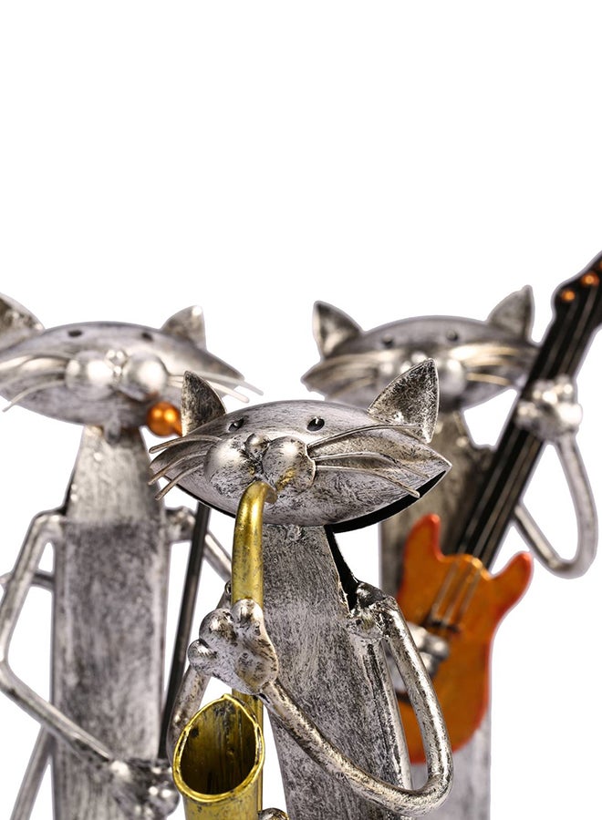TOOARTS Metal Sculpture Of Cat Playing Saxophone Silver 300grams - Image 5