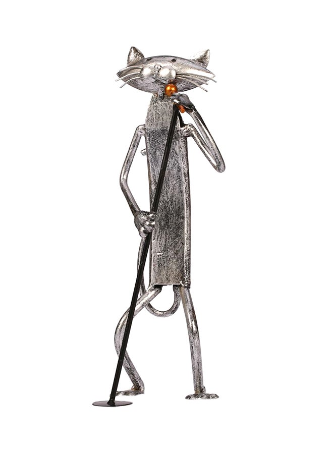 TOOARTS Metal Sculpture Of A Singing Cat Silver 285grams  - Image 1