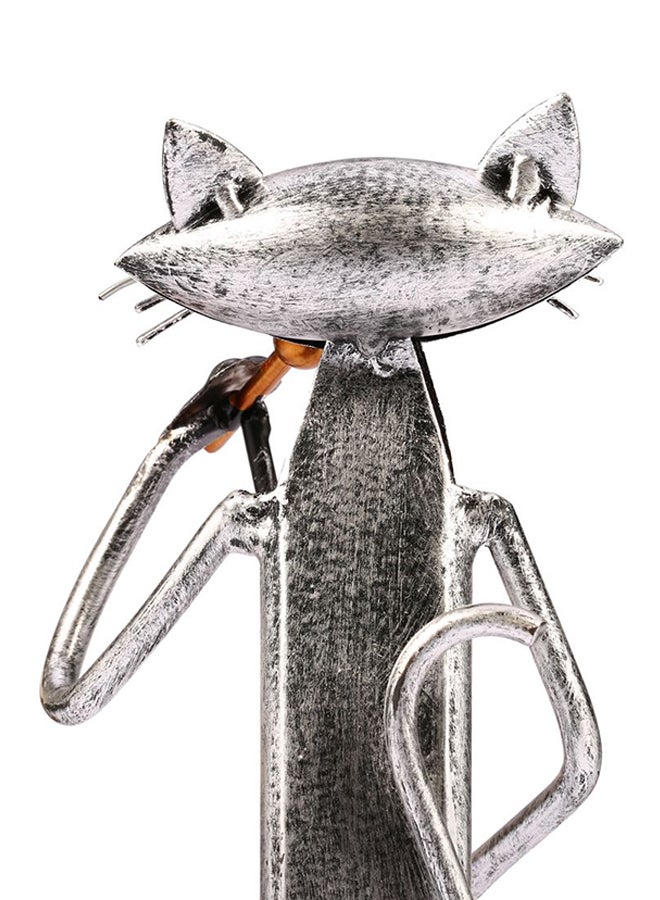 TOOARTS Metal Sculpture Of A Singing Cat Silver 285grams  - Image 4