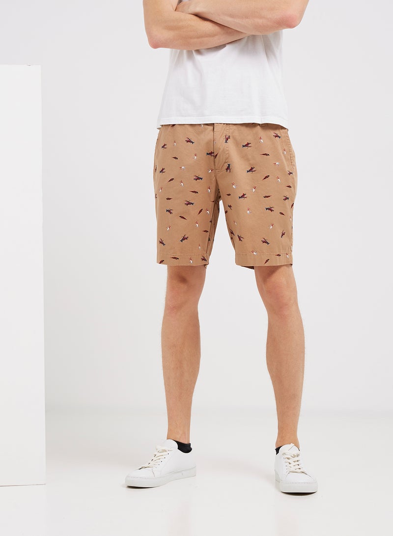 Lois Printed Shorts Brown - Image 1