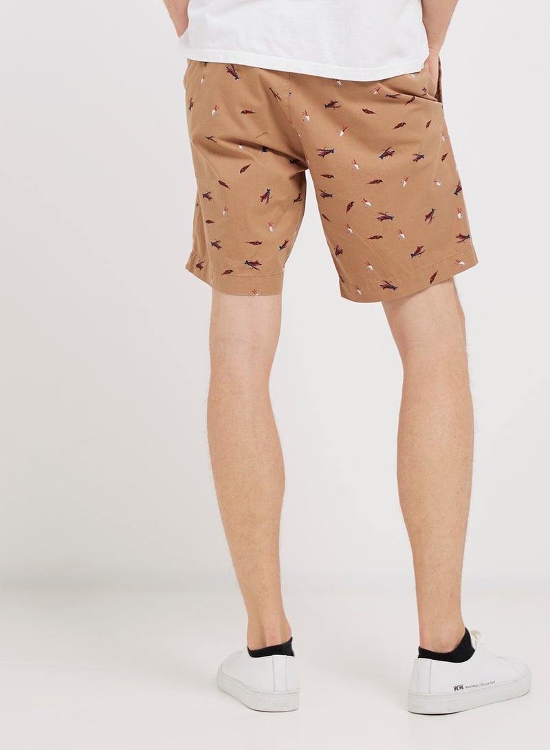 Lois Printed Shorts Brown - Image 2