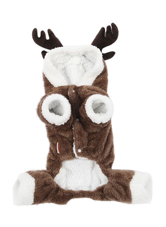 QiaoKai Christmas Elk Clothe For Dog Brown/White Medium  - Image 1
