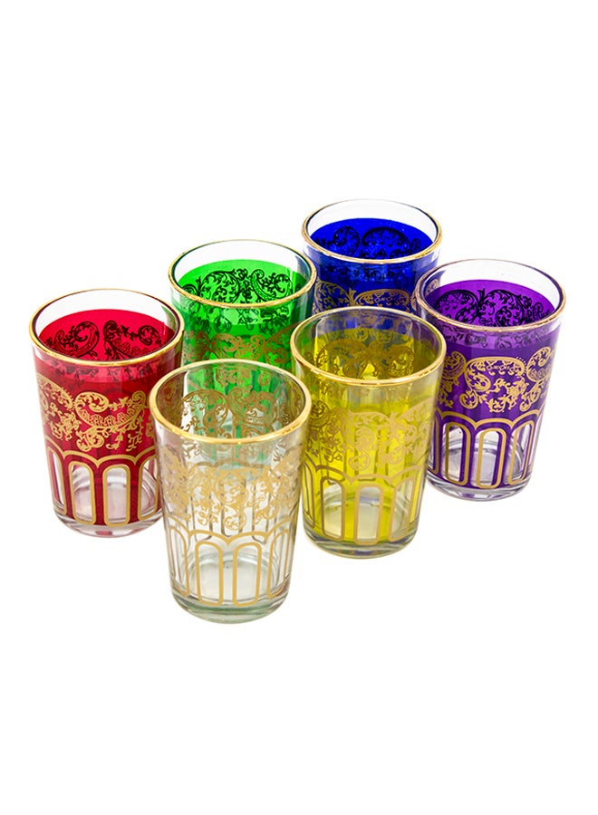 6-Piece Moroccan Tea Glass Set Multicolour - v1534402393/N14137364A_1