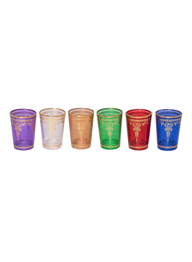 Dallaty - 6-Piece Moroccan Tea Glass Set Multicolour - Image 1