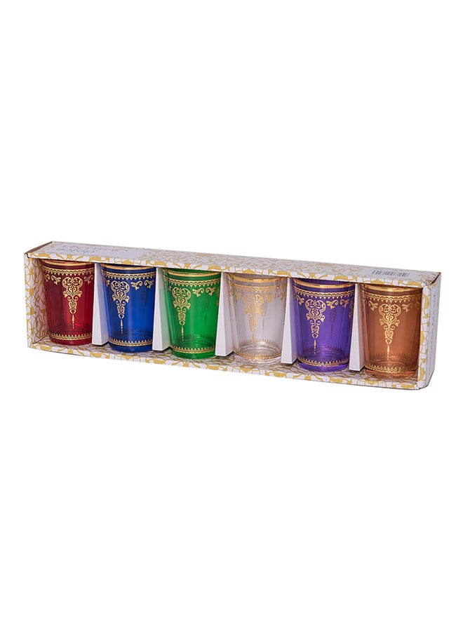 Dallaty - 6-Piece Moroccan Tea Glass Set Multicolour - Image 1