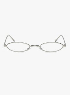 hikulity unisex Polychromatic (Transitions) Oval Eyeglass Frames Silver/Clear  - Image 2