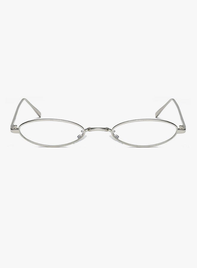 hikulity - unisex Polychromatic (Transitions) Oval Eyeglass Frames Silver/Clear - Image 1