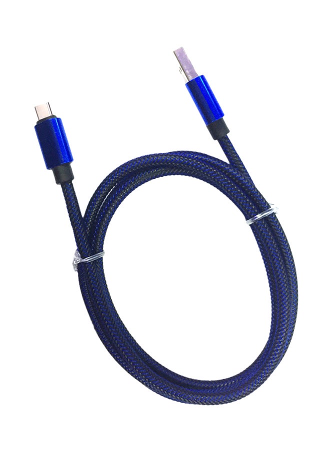 Type-C Data Sync Charging Cable Blue/Black - Image 1