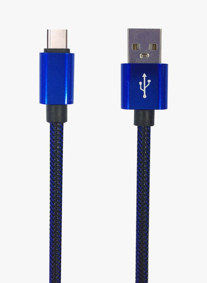 Type-C Data Sync Charging Cable Blue/Black - Image 2