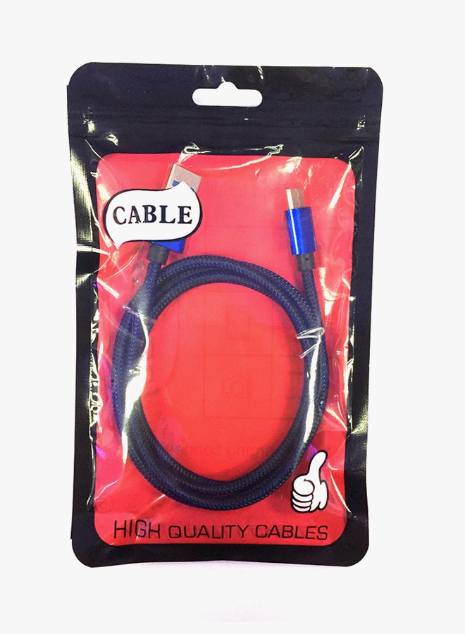Type-C Data Sync Charging Cable Blue/Black - Image 3