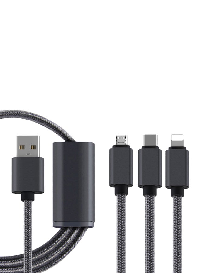 3-In-1 Data Sync Charging Cable Black - Image 1
