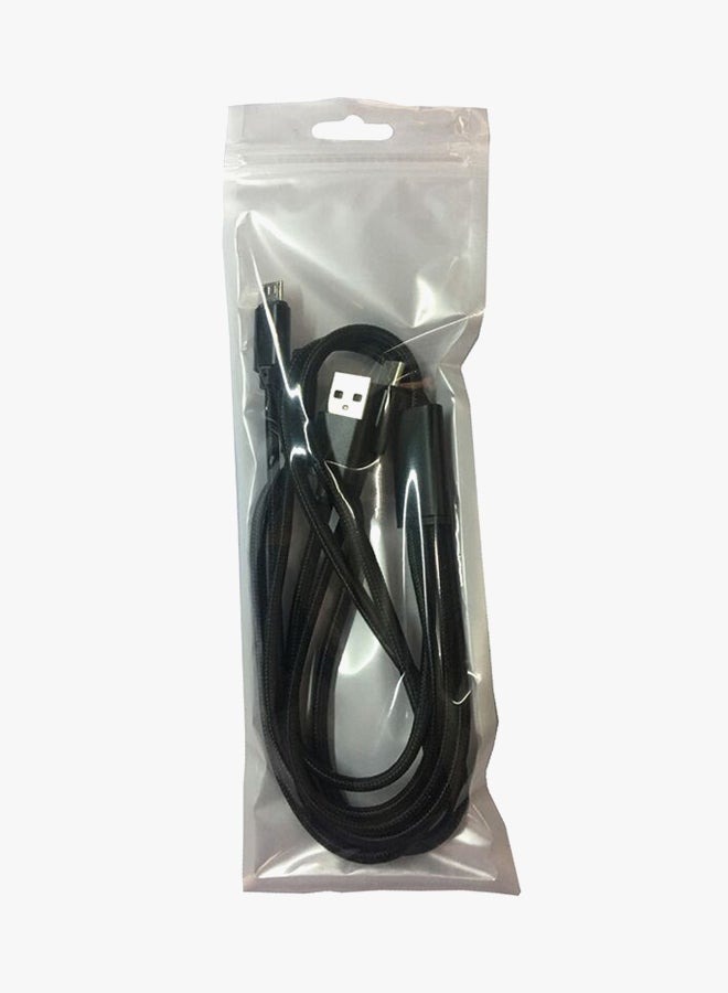 3-In-1 Data Sync Charging Cable Black - Image 3