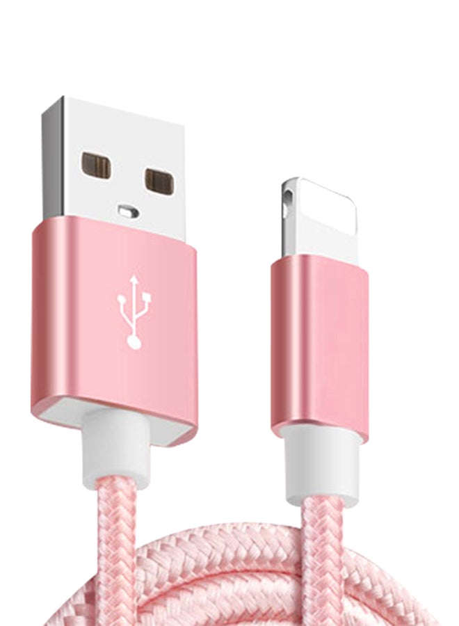 Lightning Data Sync Charging Cable Rose Gold - Image 1