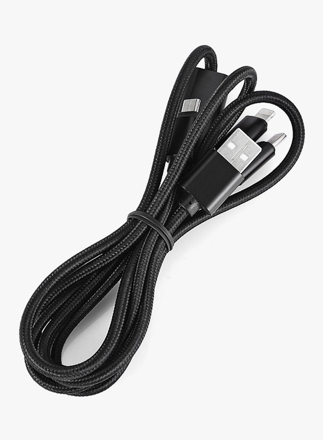 3-In-1 Charging Cable Black - Image 4