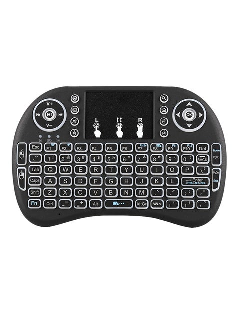 I8 Wireless RC-Keyboard With Touchpad Black