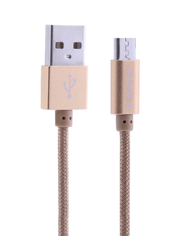 Awei CL - 400 Micro USB Data Charging Cable Gold - Image 1