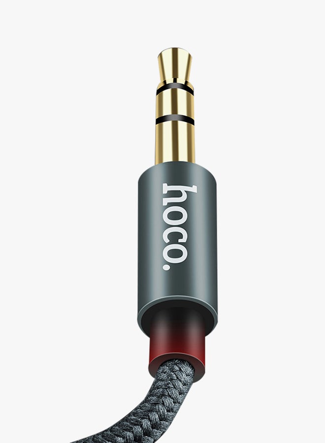 Hoco 3.5mm Male To Male Aux Audio Cable With Microphone Deep Grey - Image 3