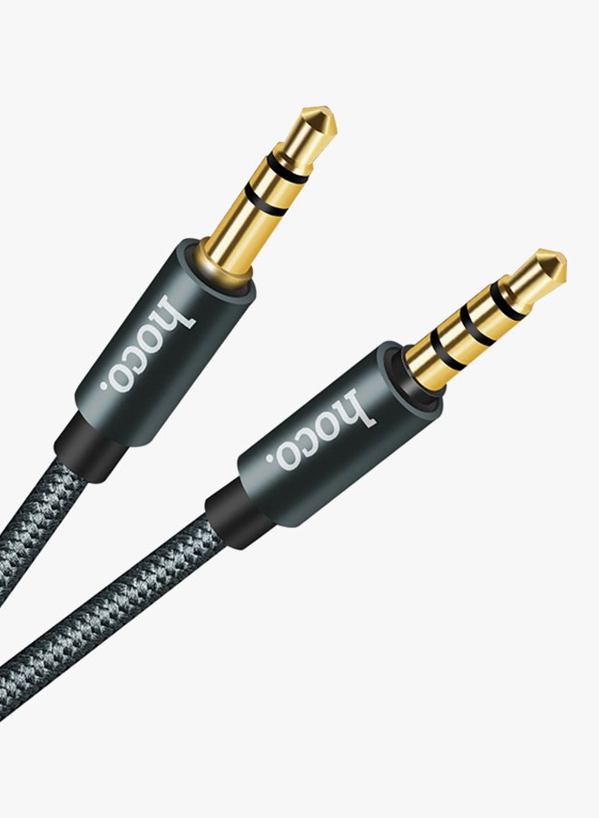 Hoco 3.5mm Male To Male Aux Audio Cable With Microphone Deep Grey - Image 2