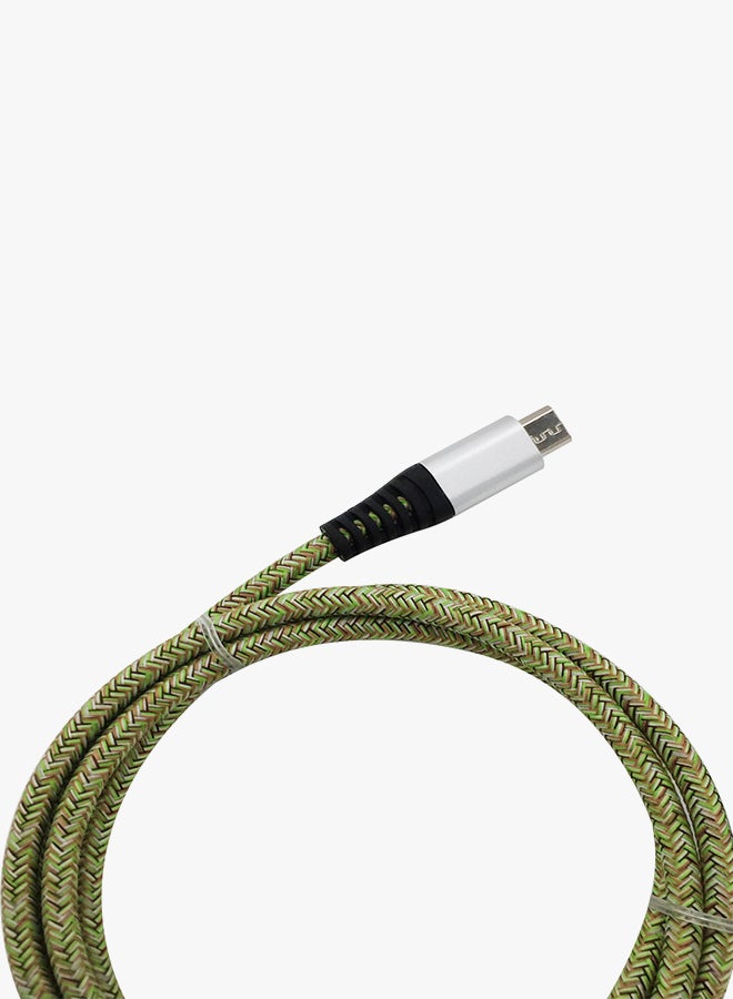 Micro USB Fast Charging Cable Green/Platinum - Image 2