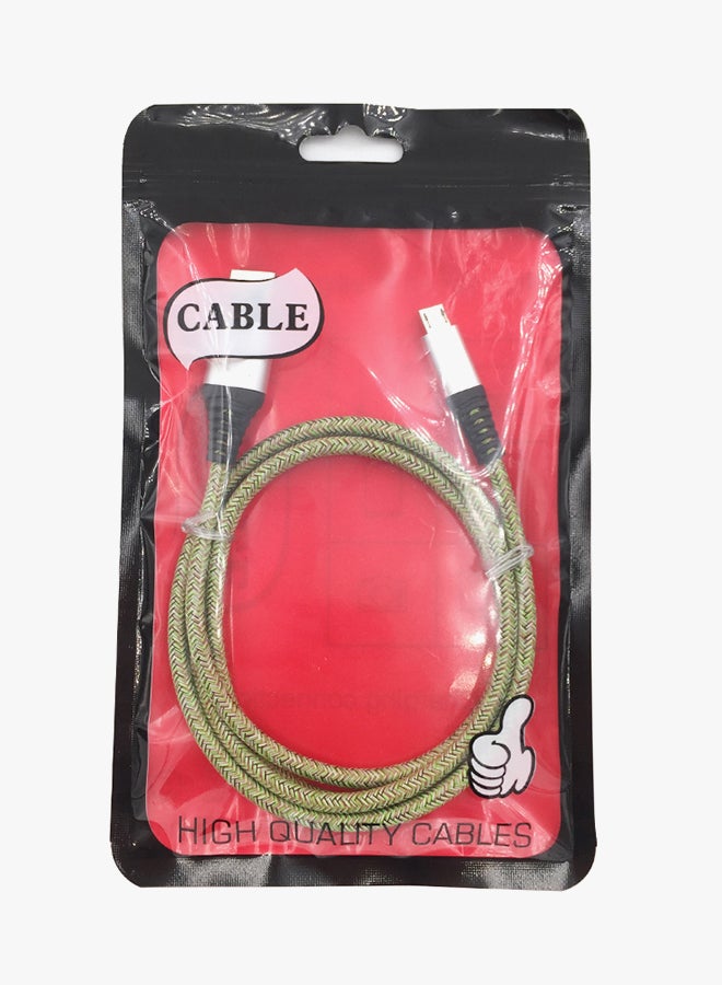 Micro USB Fast Charging Cable Green/Platinum - Image 3
