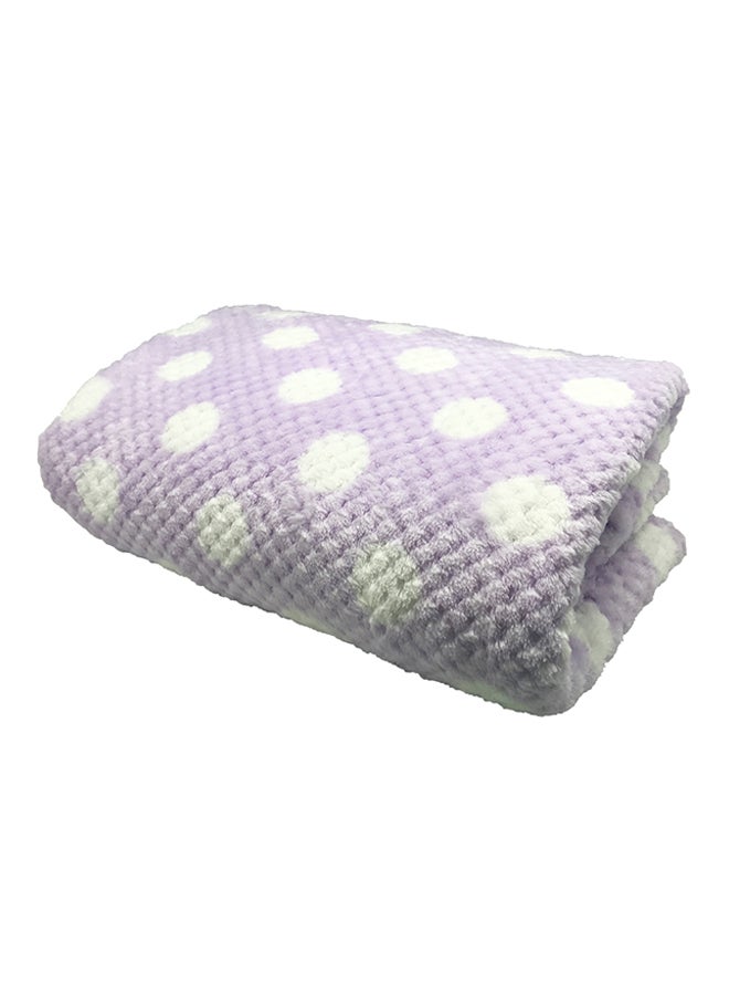 Soft Waffles Fleece Blanket Polyester Purple/White