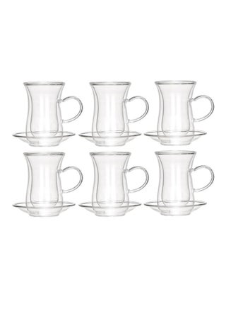 12-Piece Double Wall Tea Glass Set With Handle Clear 80ml - v1534416453/N16387192A_1