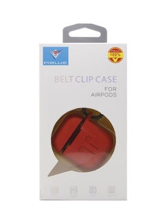 PiBlue Detachable Protective Case Cover With Belt Clip For AirPods Red  - Image 3