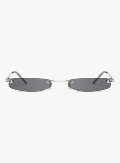 hikulity UV Protection Rectangular Sunglasses Silver/Grey  - Image 2